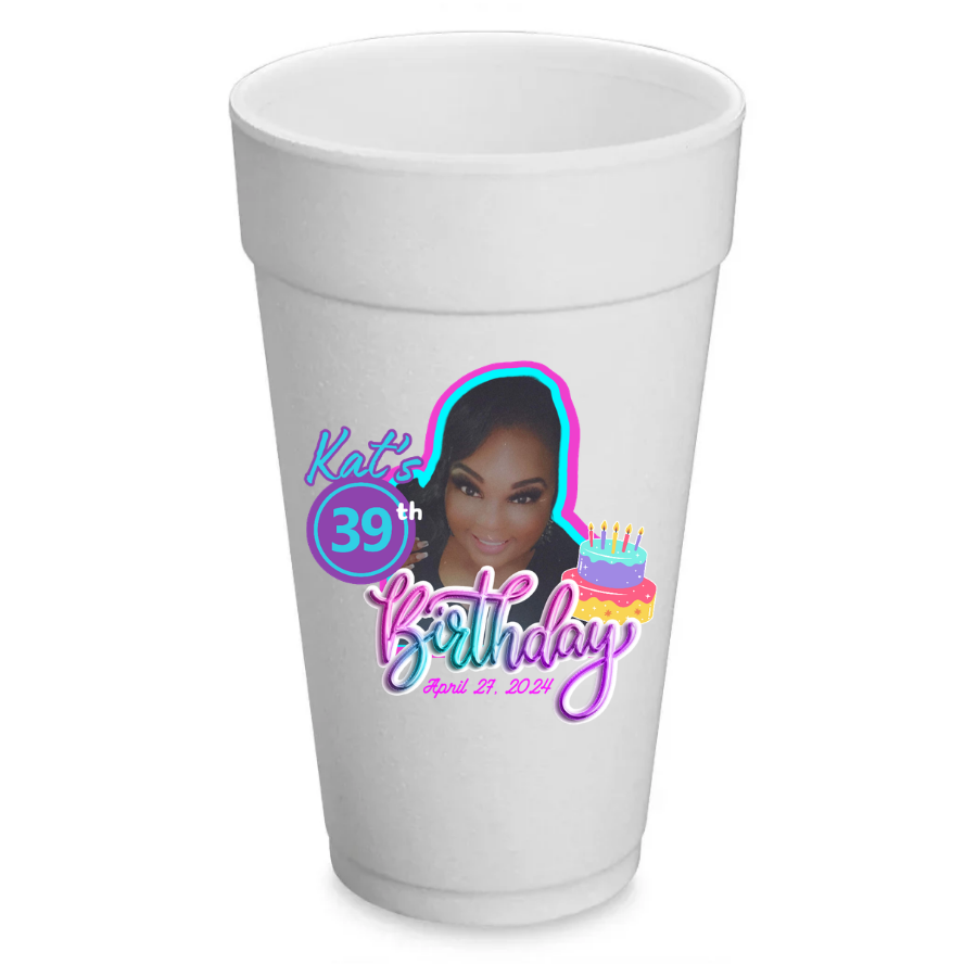 20 oz Personalized Styrofoam Celebration Cups