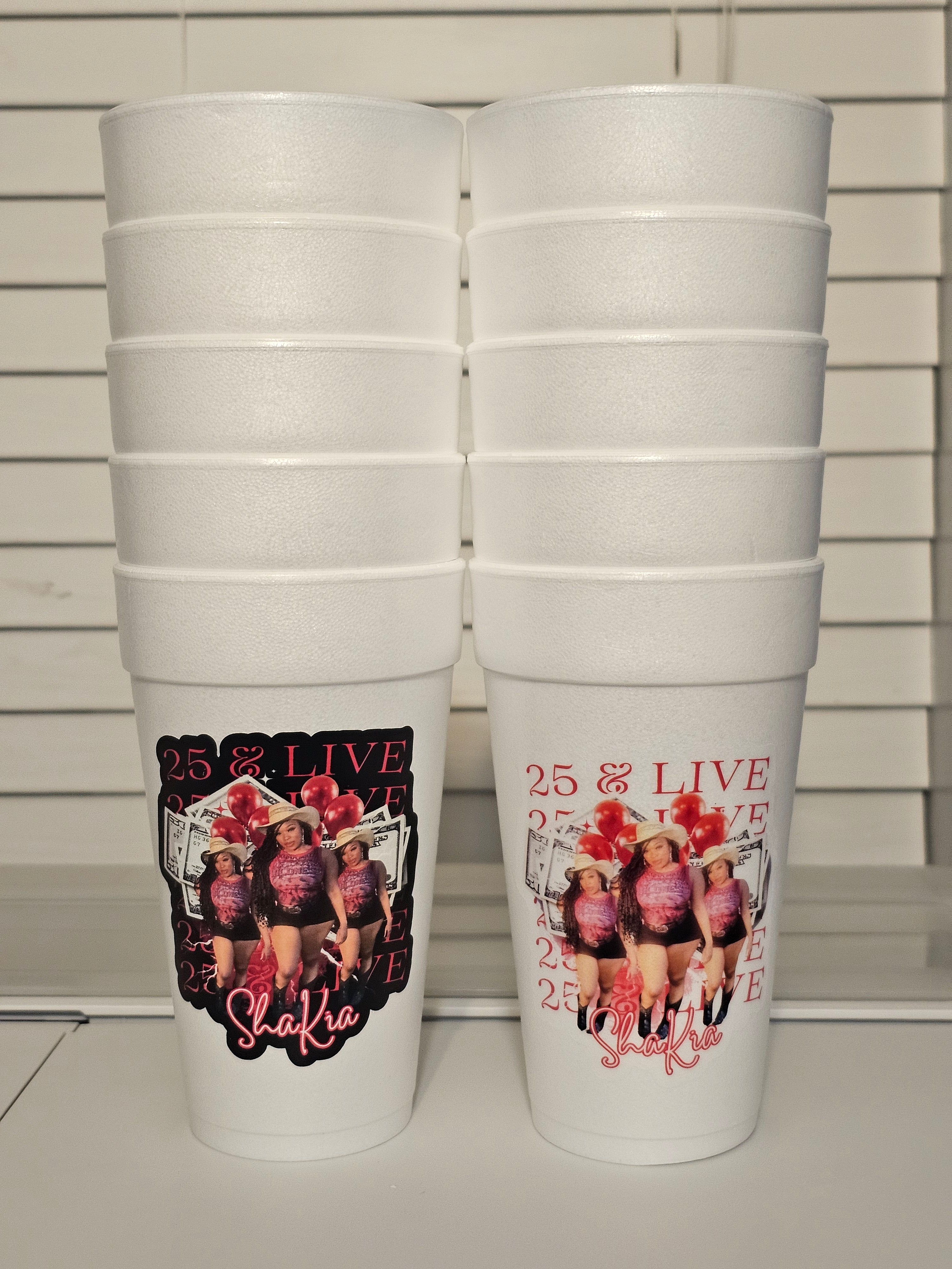 20 oz Personalized Styrofoam Celebration Cups